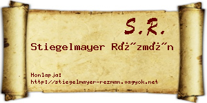 Stiegelmayer Rézmán névjegykártya